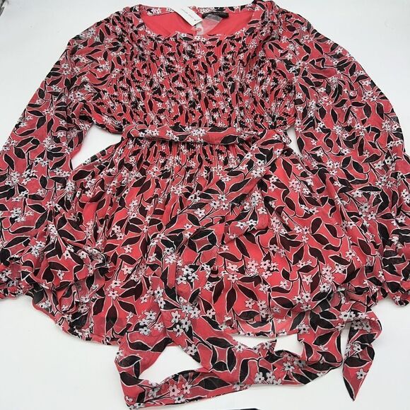 Lane Bryant 18/20 Plus Top NWT $59 Stretch Pleated Loose Fit Floral Blouse - Picture 1 of 4